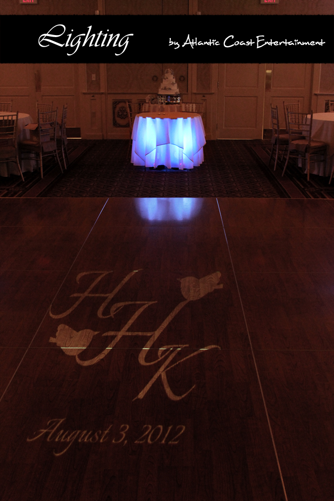 Wedding Lighting and Monogram at Saint Clements Castle in Portland Connecticut by by Atlantic Coast Entertainment